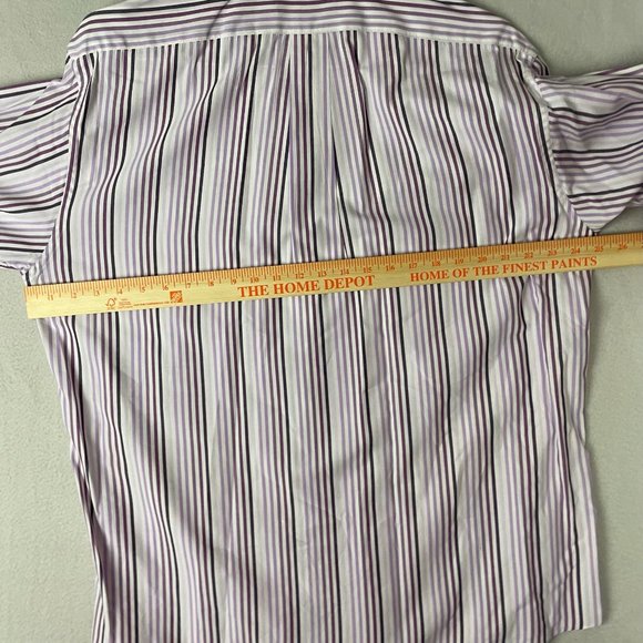 ALEXANDER JULIAN Colours Men's Purple Stripe French Cuff Dress Shirt USA Vintage - Picture 14 of 16